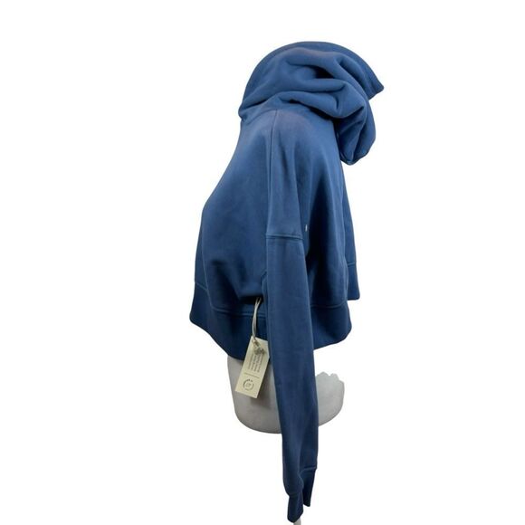 Ladies Brand New Forever 21 with Purpose Blue Cropped Hoodie Size Small - Picture 3 of 11